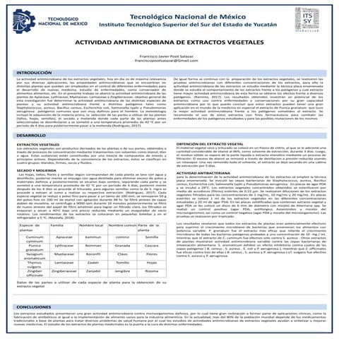 Actividad antimicrobina de extractos vegetales