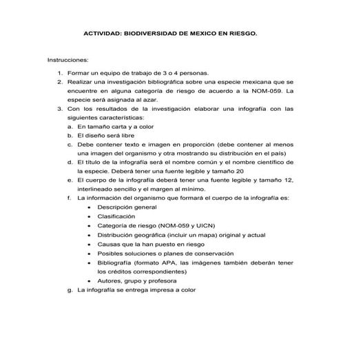 Actividad biodiversidad