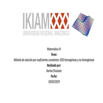 Ecuaciones Lineales Homogéneas con coeficientes constantes