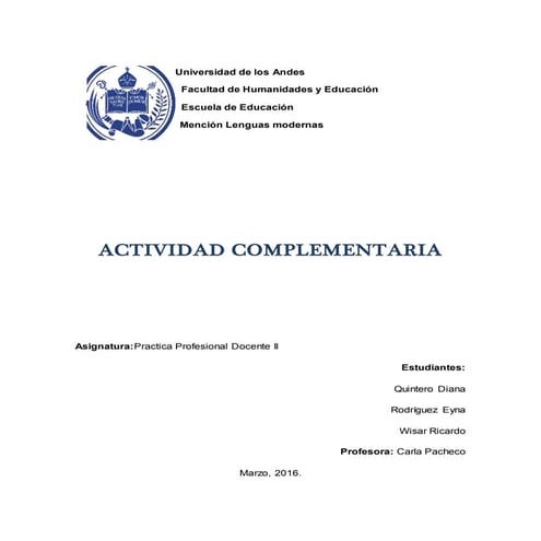 Actividad complementaria