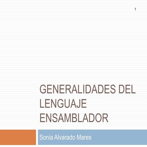Generalidades del lenguaje ensamblador
