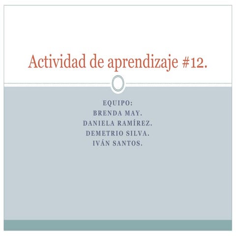 Actividad de aprendizaje #12