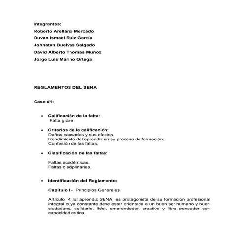 Actividad de reglamento