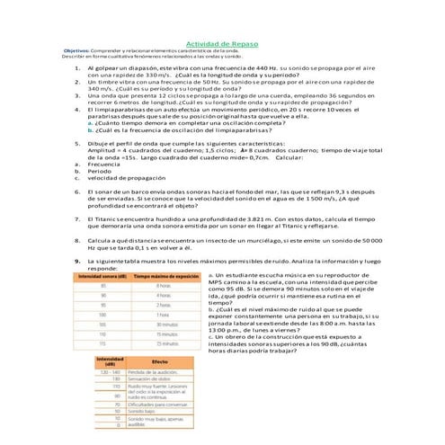 Actividad de repaso  1° Física