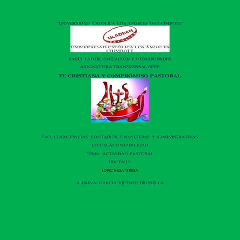 Actividad de responsabilidad social o pastoral universitaria  grupo nuestros ...