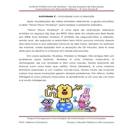 Actividade   televisão