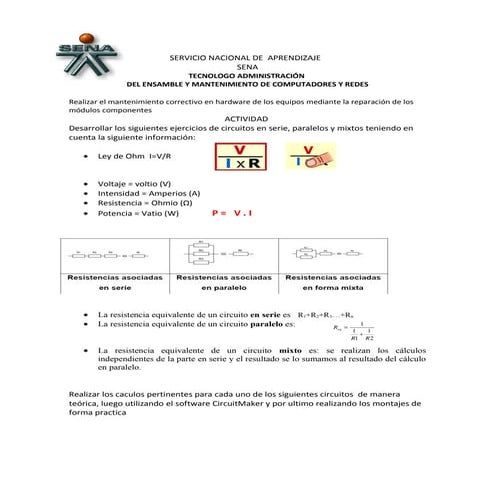 Actividad ejercicios circuitos