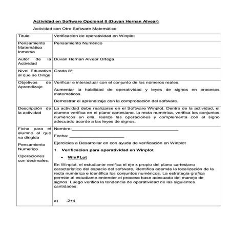 Actividad en otro software opcional  duvan alvear