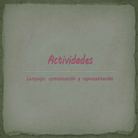 Actividades área lenguaje