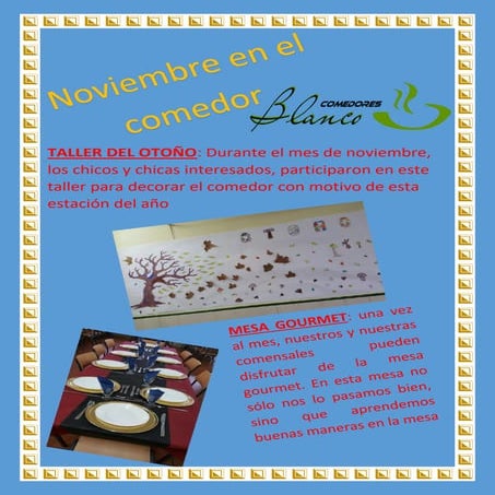 Actividades comedor mes de noviembre.Peredaleganés