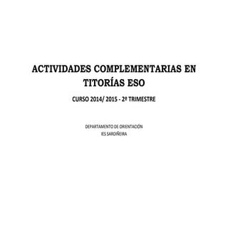 Actividades complementarias tutoría...