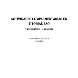 Actividades complementarias tutoría...