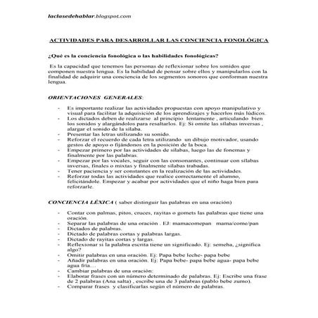 Actividades conciencia fono
