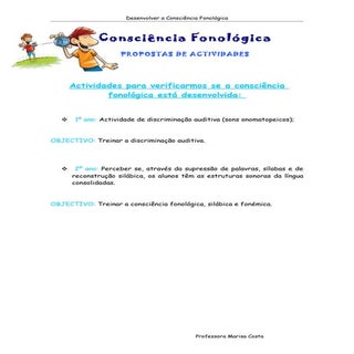 Atividades de consciência fonológica 