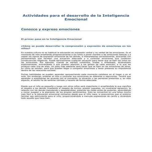 Actividades De Desarrollo De Ie En Preescolar