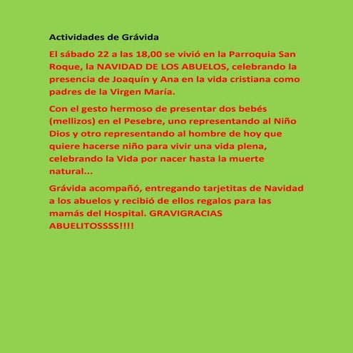 Actividades de grávida
