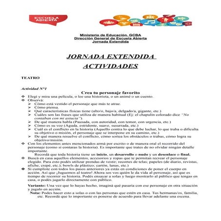 Actividades de jornada extendida