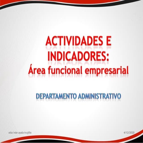 Actividadesdepartamentoadministrativoeindicadoreskpi2020 ottoayala