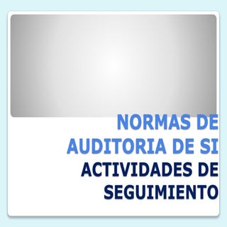 Actividades de seguimiento