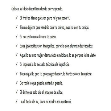 Actividades de tilde d