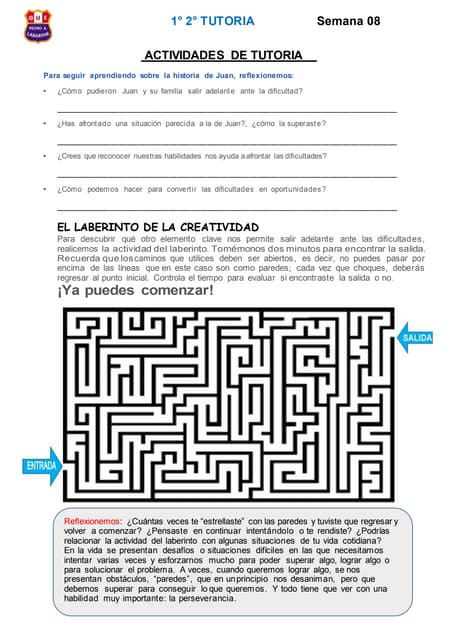 Actividades de tutoria semana08 | DOCX