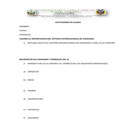 Actividades en clases primero 