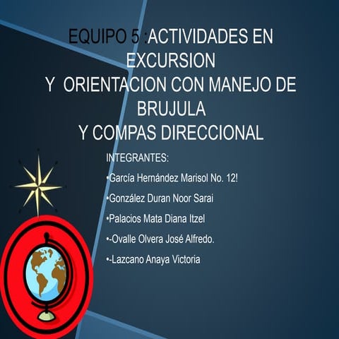 Actividades en excursión y orientación con manejo de la brújula y compás dire...