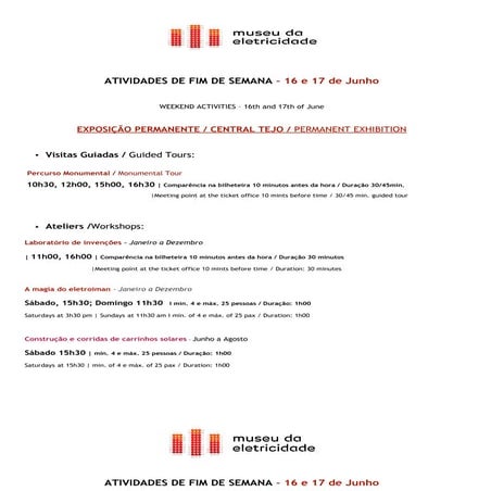 Actividadesfimdesemana 16e17 junho