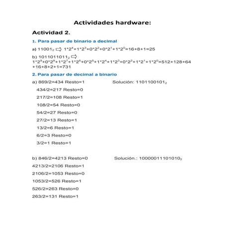 Actividades hardware