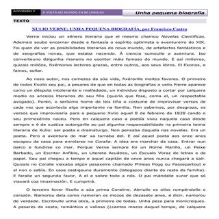 Actividades II. unha breve biografía