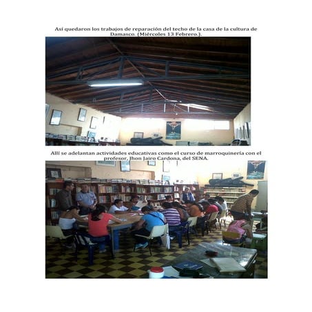 Actividades jueves 14 de febrero de 2013