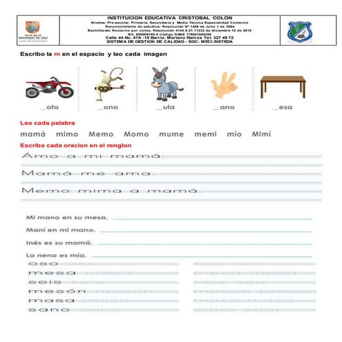 Actividades letra ms | DOCX