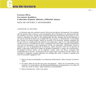 Actividades los amores lunáticos