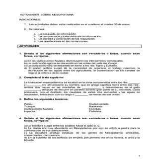 Actividades mesopotamia