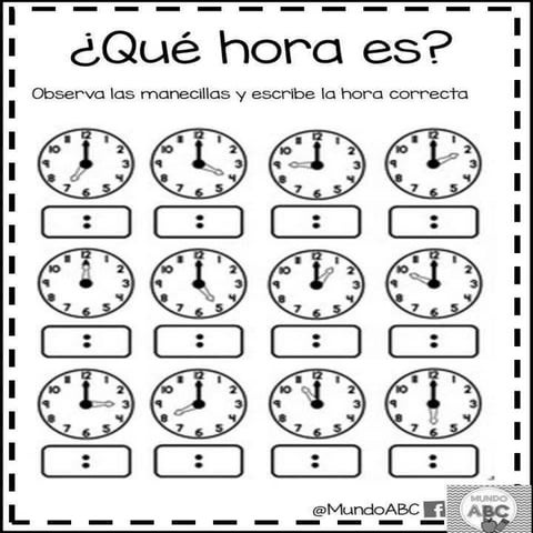 Actividades para el uso del reloj