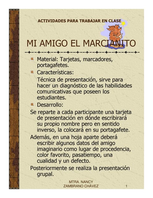 Actividades para la clase.