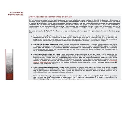 Actividades permanentes