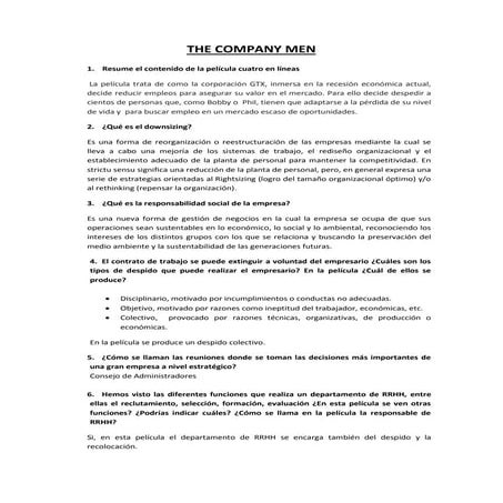 Actividades the company men