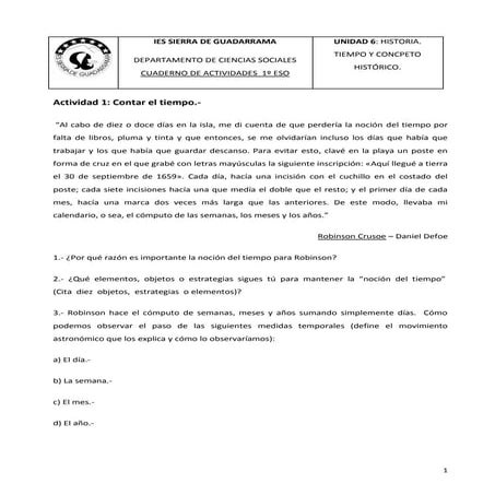 Actividades unidad 6. historia y concepto histórico