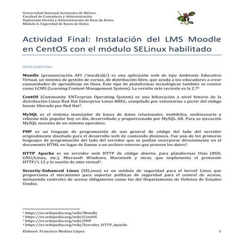 Actividad Final: Instalación del LMS Moodle en CentOS con el módulo SELinux h...