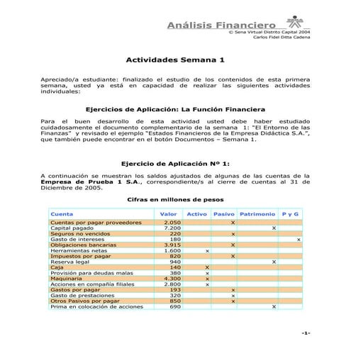 Taller 1 de analisis financiero | DOCX