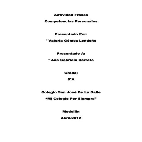 Actividad frases
