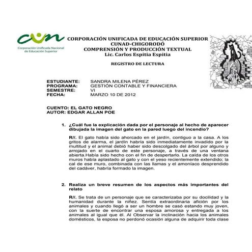 Actividad gato negro cun