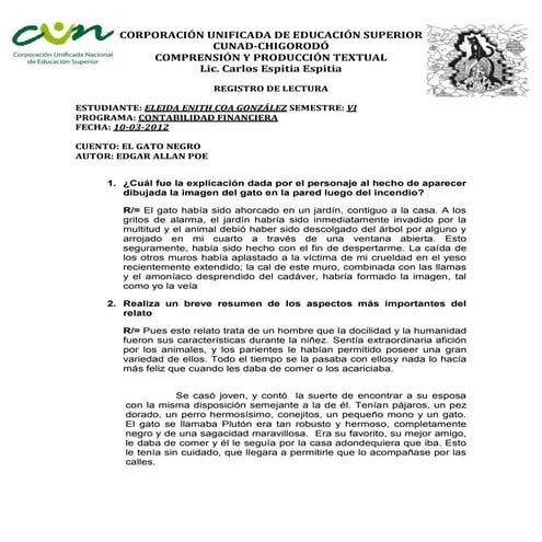 Actividad gato negro cun 1 elecoa