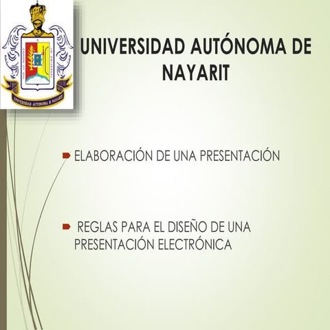 Reglas para el diseño de una presentacion