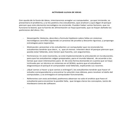 Actividad lluvia de ideas