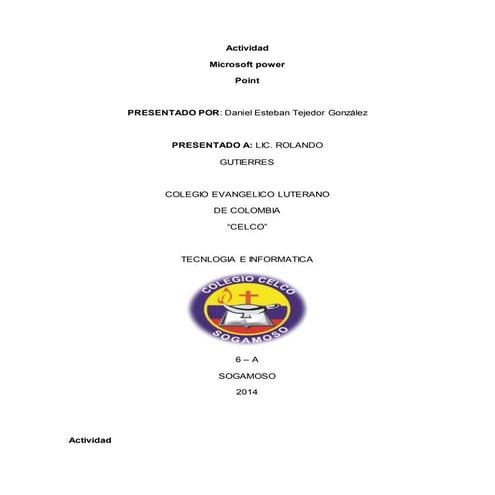 Actividad microsoft power point