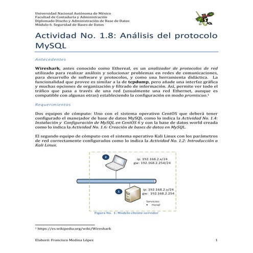 Actividad No. 1.8: Análisis del protocolo MySQL