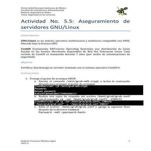 Actividad No. 5.5: Aseguramiento de servidores GNU/Linux