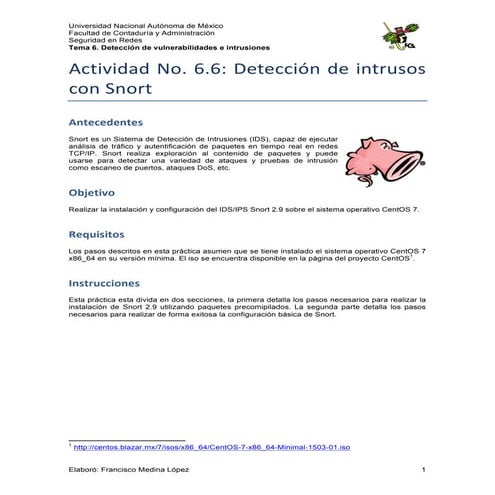 Actividad No. 6.6: Detección de intrusos con Snort